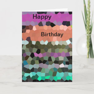 Mosaic Design Happy Birthday Card Karte