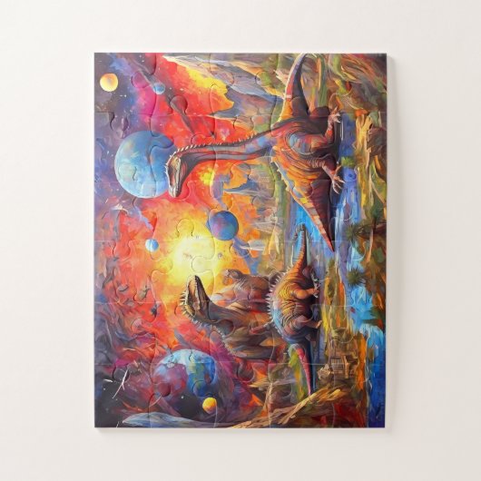 Mosaic Dinosaurier Abstrakt Puzzle (Vertikal)