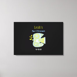 MOSAIC DOVE of PEACE Bat Mitzvah Sign-In Board Leinwanddruck