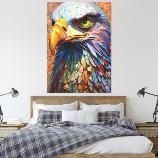 Mosaic Eagle Canvas Print Leinwanddruck (Insitu (Schlafzimmer))