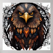 Mosaic Eagle Portrait Poster (Vorne)