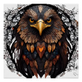 Mosaic Eagle Portrait Poster (Vorderseite)