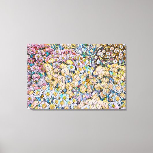 MOSAIC EFFET der Chrysanthemum-Blume zur Leinwand (Vorderseite)