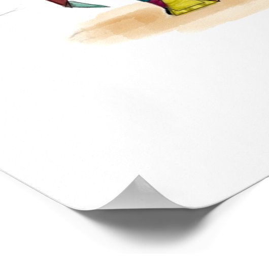 Mosaic Elephant Print Poster (Ecke)