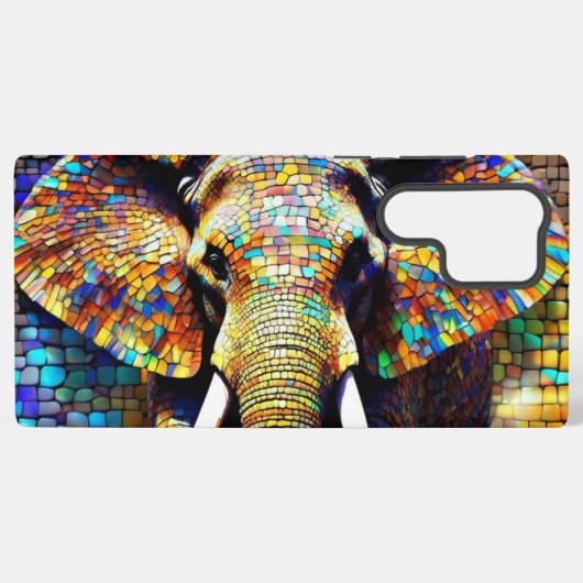 Mosaic Elephant Samsung Galaxy Hülle (Rückseite (Horizontal))