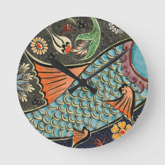 Mosaic Fish Fash Runde Wanduhr