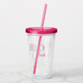 Mosaic Flamingo Personalisiert Acryltrinkbecher (Rückseite)