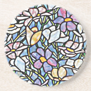 Mosaic Floral Tiles Getränkeuntersetzer
