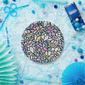 Mosaic Floral Tiles Pappteller (Party)