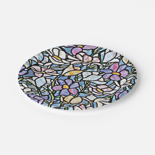 Mosaic Floral Tiles Pappteller (Schrägansicht)