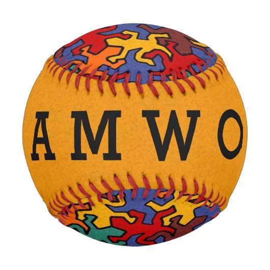 Mosaic Geckos Muster - Erdfarbe + Ihr Text Baseball (Rückseite)