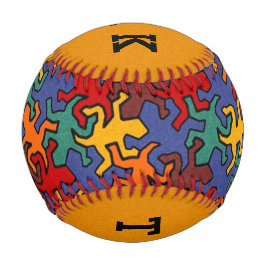 Mosaic Geckos Muster - Erdfarbe + Ihr Text Baseball
