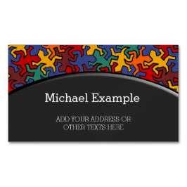 Mosaic Geckos Muster - Erdfarbe Magnetische Visitenkarte