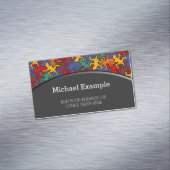 Mosaic Geckos Muster - Erdfarbe Magnetische Visitenkarte (Beispiel)