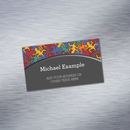 Mosaic Geckos Muster - Erdfarbe Magnetische Visitenkarte (Beispiel)