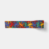 Mosaic Geckos Muster - Erdfarbe Satinband (Vorderseite)