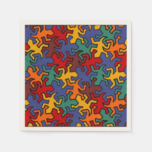 Mosaic Geckos Muster - Erdfarbe Serviette