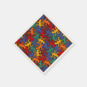 Mosaic Geckos Muster - Erdfarbe Serviette (Ecke)