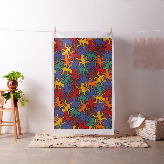 Mosaic Geckos Muster - Erdfarbe Stoff (Beispiel)