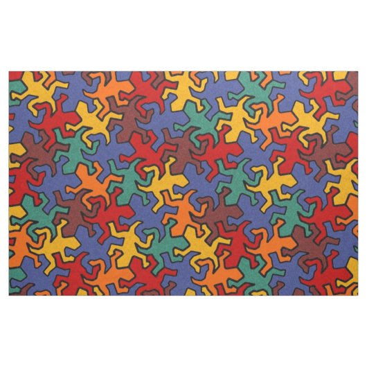 Mosaic Geckos Muster - Erdfarbe Stoff (Yard (91,4 cm))