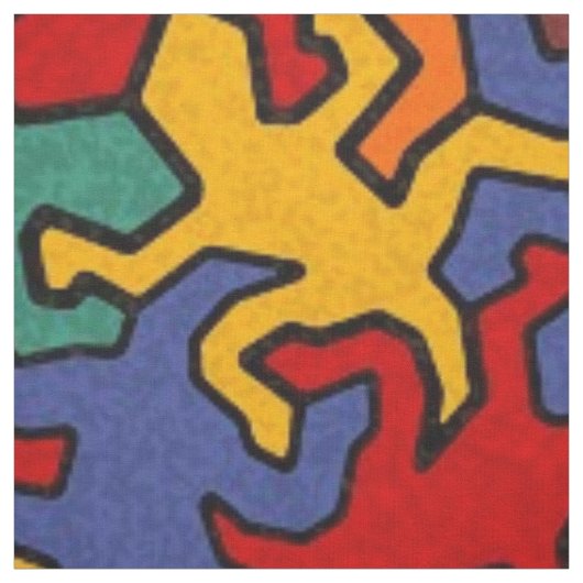 Mosaic Geckos Muster - Erdfarbe Stoff (Muster)