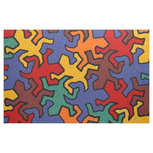 Mosaic Geckos Muster - Erdfarbe Stoff (Fat Quarter (45,7 x 55,9 cm))