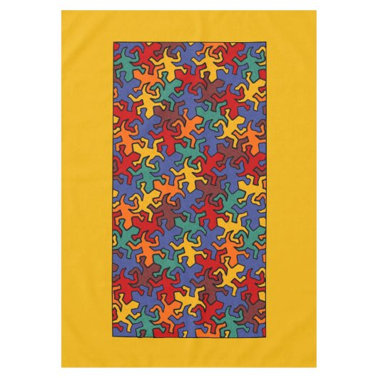 Mosaic Geckos Muster - Erdfarbe Tischdecke (Vorderseite)