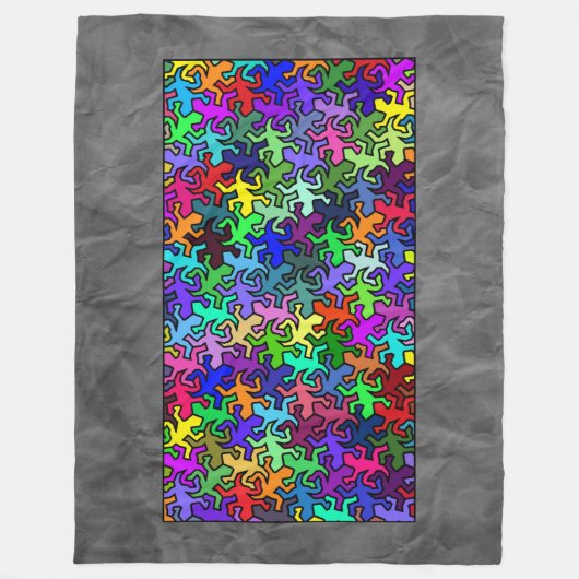 Mosaic Geckos Muster - farbig Fleecedecke (Vorderseite)