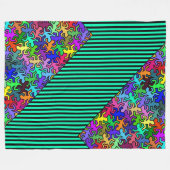 Mosaic Geckos Muster - farbig Fleecedecke (Vorderseite (Horizontal))
