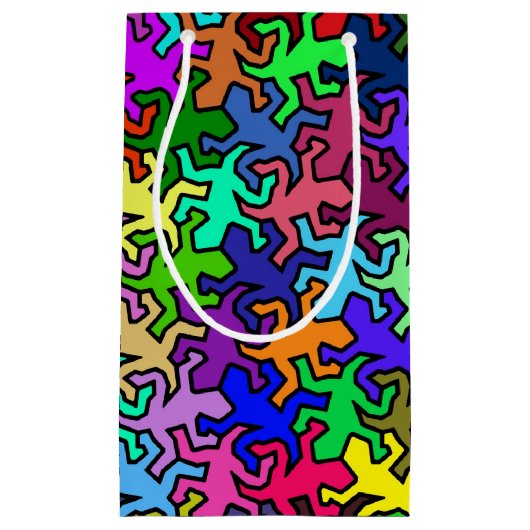 Mosaic Geckos Muster - farbig Kleine Geschenktüte (Vorderseite)