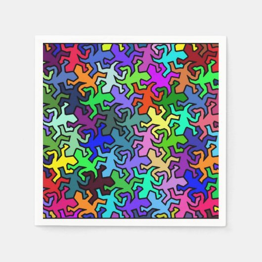 Mosaic Geckos Muster - farbig Serviette (Vorderseite)