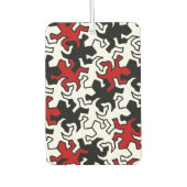 Mosaic Geckos Muster - rot Schwarz-weiß Autolufterfrischer (Vorderseite)
