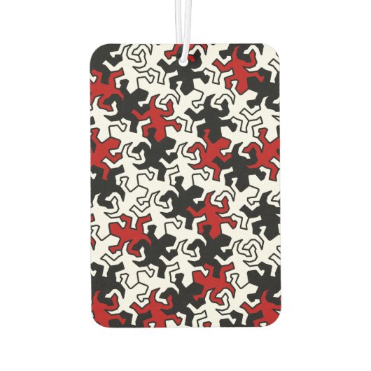 Mosaic Geckos Muster - rot Schwarz-weiß Autolufterfrischer (Rückseite)