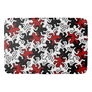 Mosaic Geckos Muster - rot Schwarz-weiß Badematte