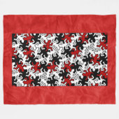 Mosaic Geckos Muster - rot Schwarz-weiß Fleecedecke (Vorderseite (Horizontal))