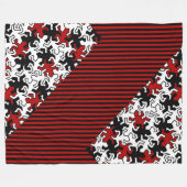 Mosaic Geckos Muster - rot Schwarz-weiß Fleecedecke (Vorderseite (Horizontal))