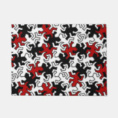 Mosaic Geckos Muster - rot Schwarz-weiß Fußmatte (Vorderseite)