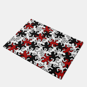Mosaic Geckos Muster - rot Schwarz-weiß Fußmatte