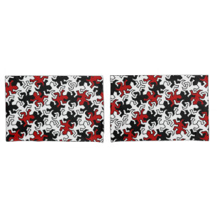 Mosaic Geckos Muster - rot Schwarz-weiß Kissenbezug