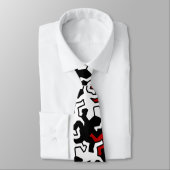 Mosaic Geckos Muster - rot Schwarz-weiß Krawatte (Gebunden)