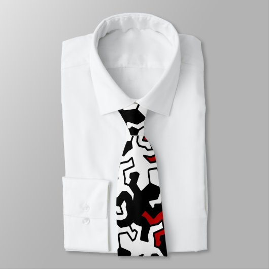 Mosaic Geckos Muster - rot Schwarz-weiß Krawatte (Gebunden)