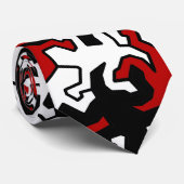 Mosaic Geckos Muster - rot Schwarz-weiß Krawatte (Gerollt)