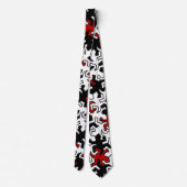 Mosaic Geckos Muster - rot Schwarz-weiß Krawatte (Rückseite)