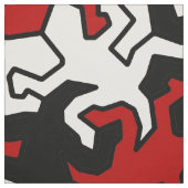 Mosaic Geckos Muster - rot Schwarz-weiß Stoff (Muster)