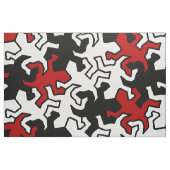 Mosaic Geckos Muster - rot Schwarz-weiß Stoff (Fat Quarter (45,7 x 55,9 cm))