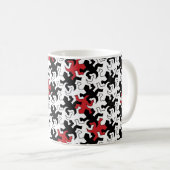Mosaic Geckos - red black white Kaffeetasse (VorderseiteRechts)