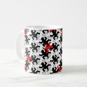 Mosaic Geckos - red black white Kaffeetasse (Vorderseite Links)