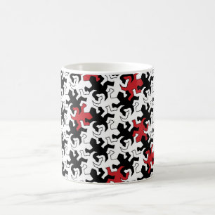 Mosaic Geckos - red black white Kaffeetasse