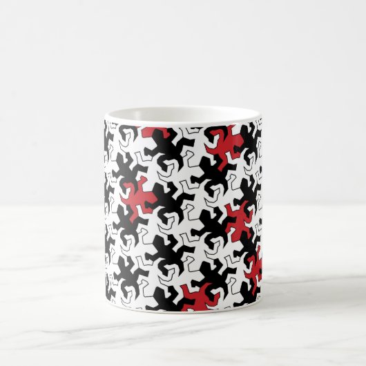Mosaic Geckos - red black white Kaffeetasse (Mittel)