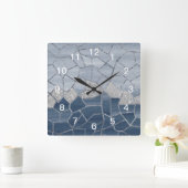 Mosaic Geometric Glam #3 #geo #decor #art Quadratische Wanduhr (Zuhause)